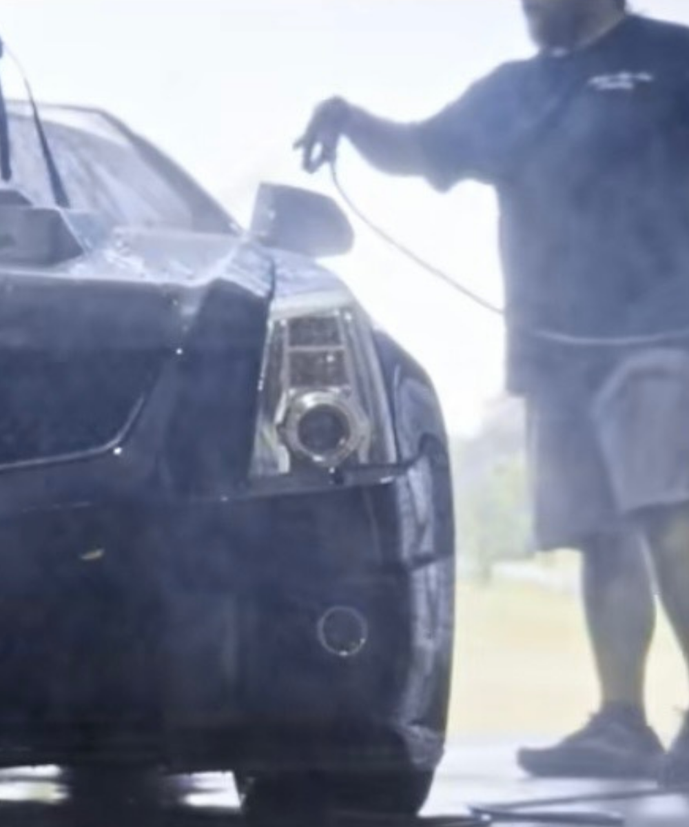 Black Cadillac being detailed | Mystic AC Detailing